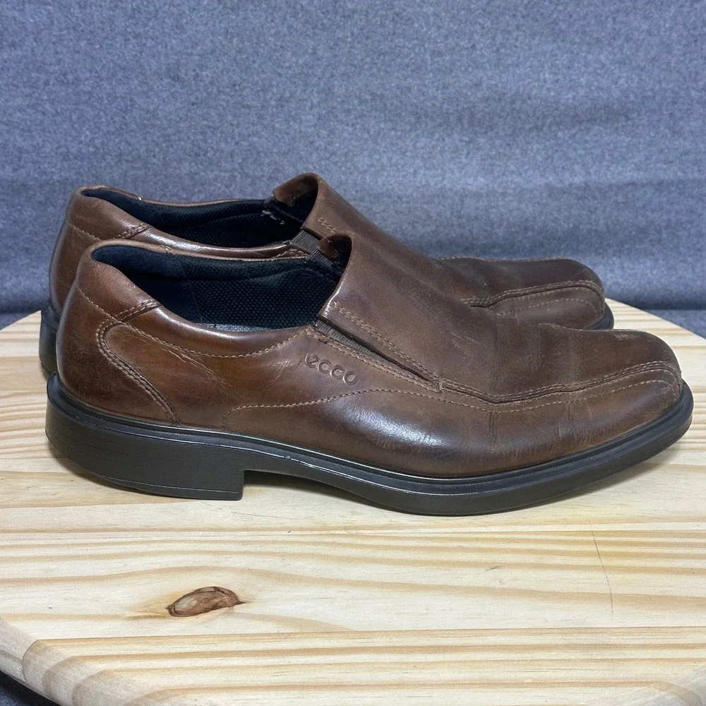 ECCO Mens 43 Brown Leather Slip On Comfort Dress Shoes Portugal